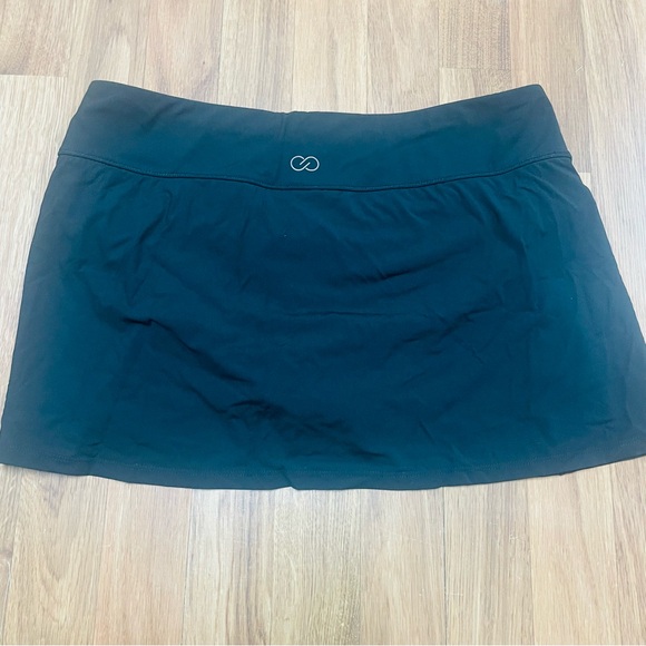 CALIA RUCHED SWIM SKIRT SKORT PURE BLACK |  Size-Medium - Picture 4 of 4